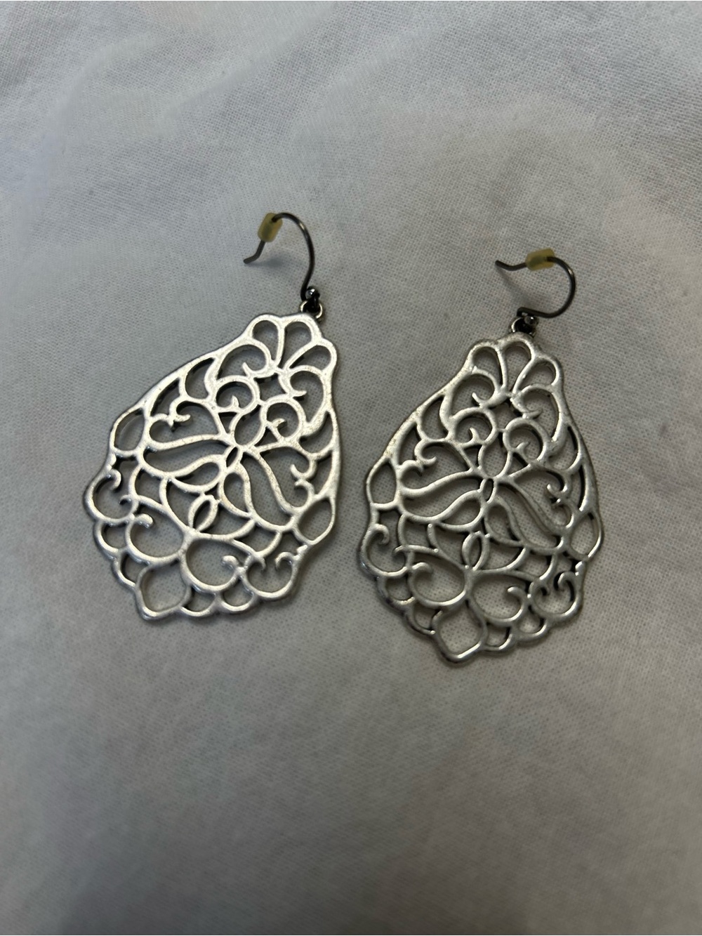 Marshalls Silver Openwork Teardrop Dangle Earrings